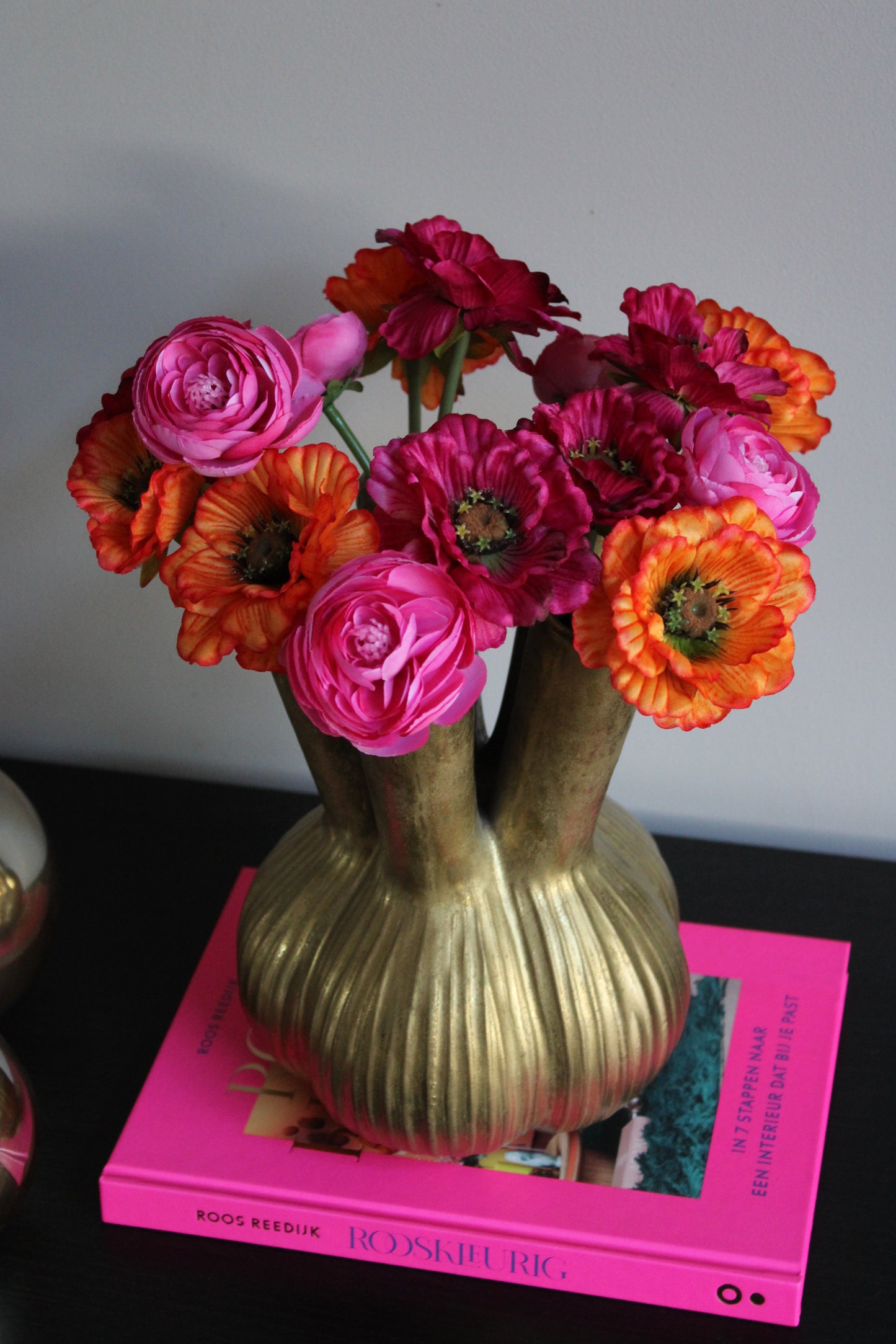 Boeket silk poppy oranje