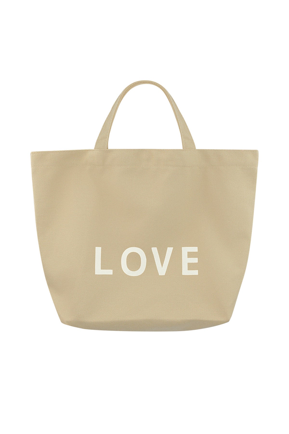 Canvas shopper love beige