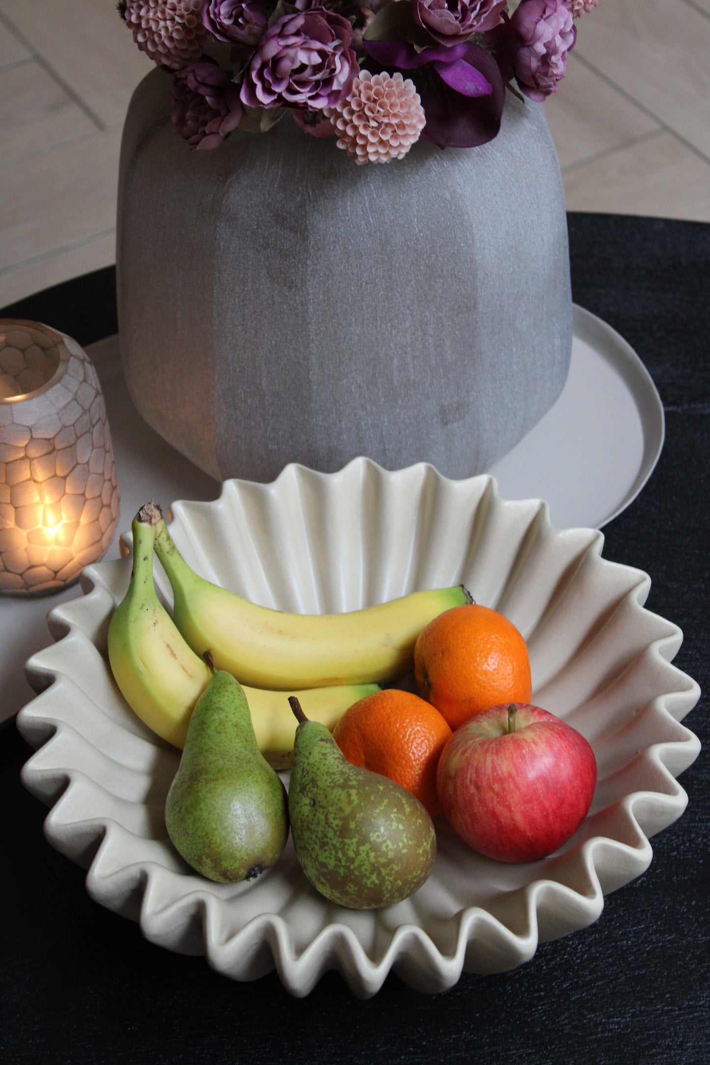 DECORATIE SCHAAL | FRUITSCHAAL | RIBBEL | SAND