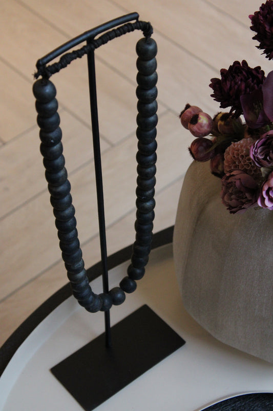 KRALENKETTING ZWART | OP STANDAARD | 40CM