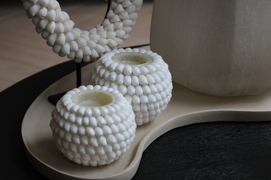 WAXINELICHTHOUDER SCHELP | OFF-WHITE