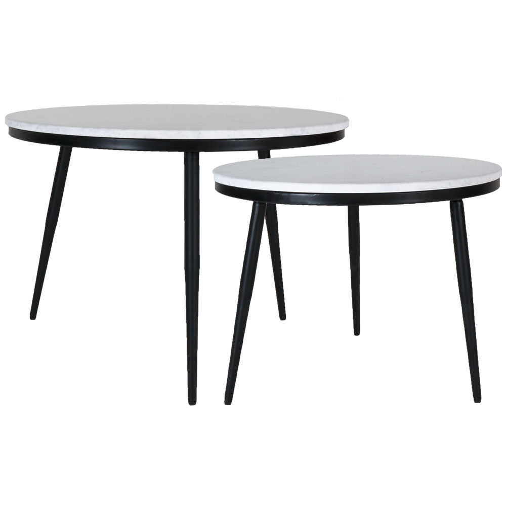 MARMEREN SALONTAFEL | ROND | SET VAN 2