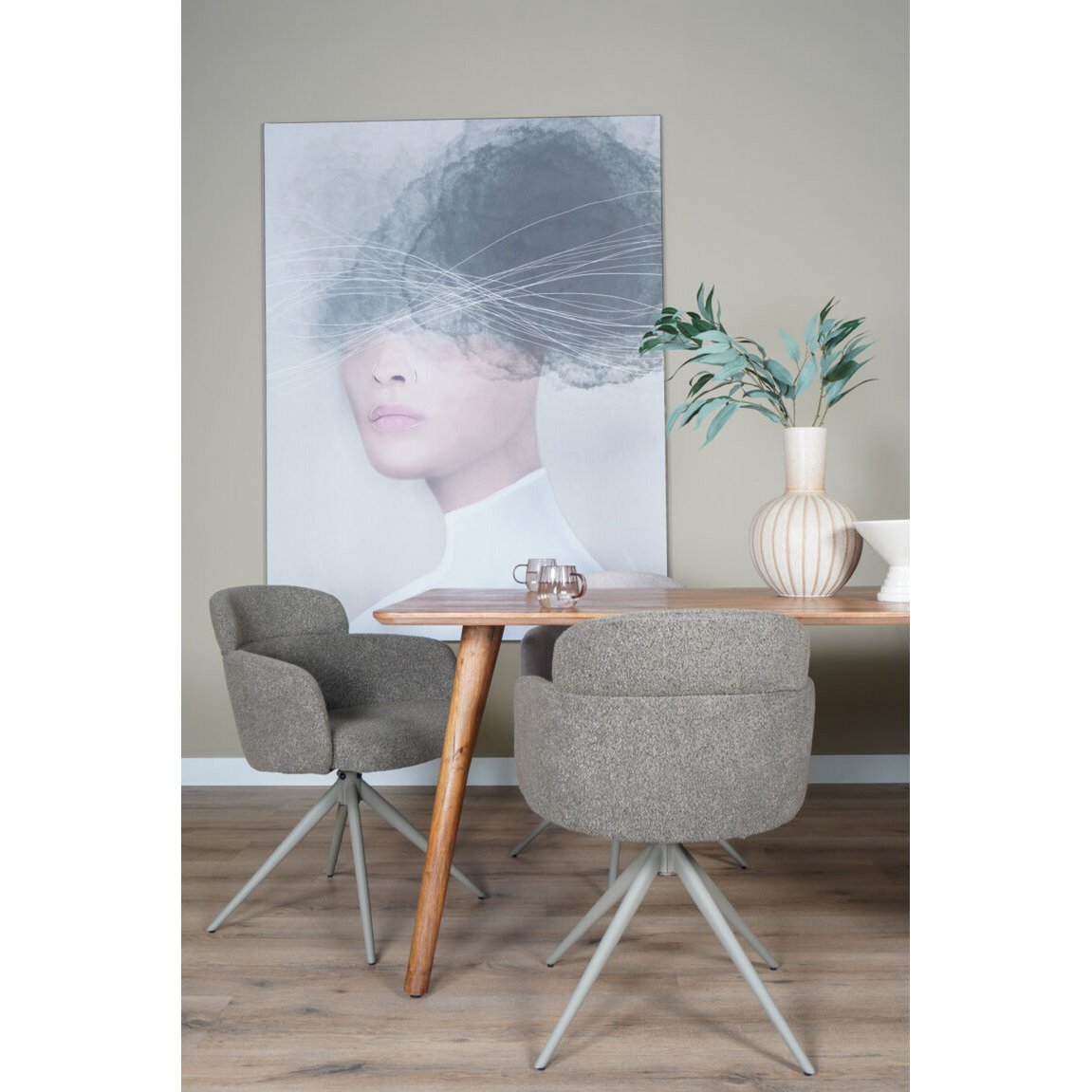 Eetkamerstoel Chase – Bouclé – Brown