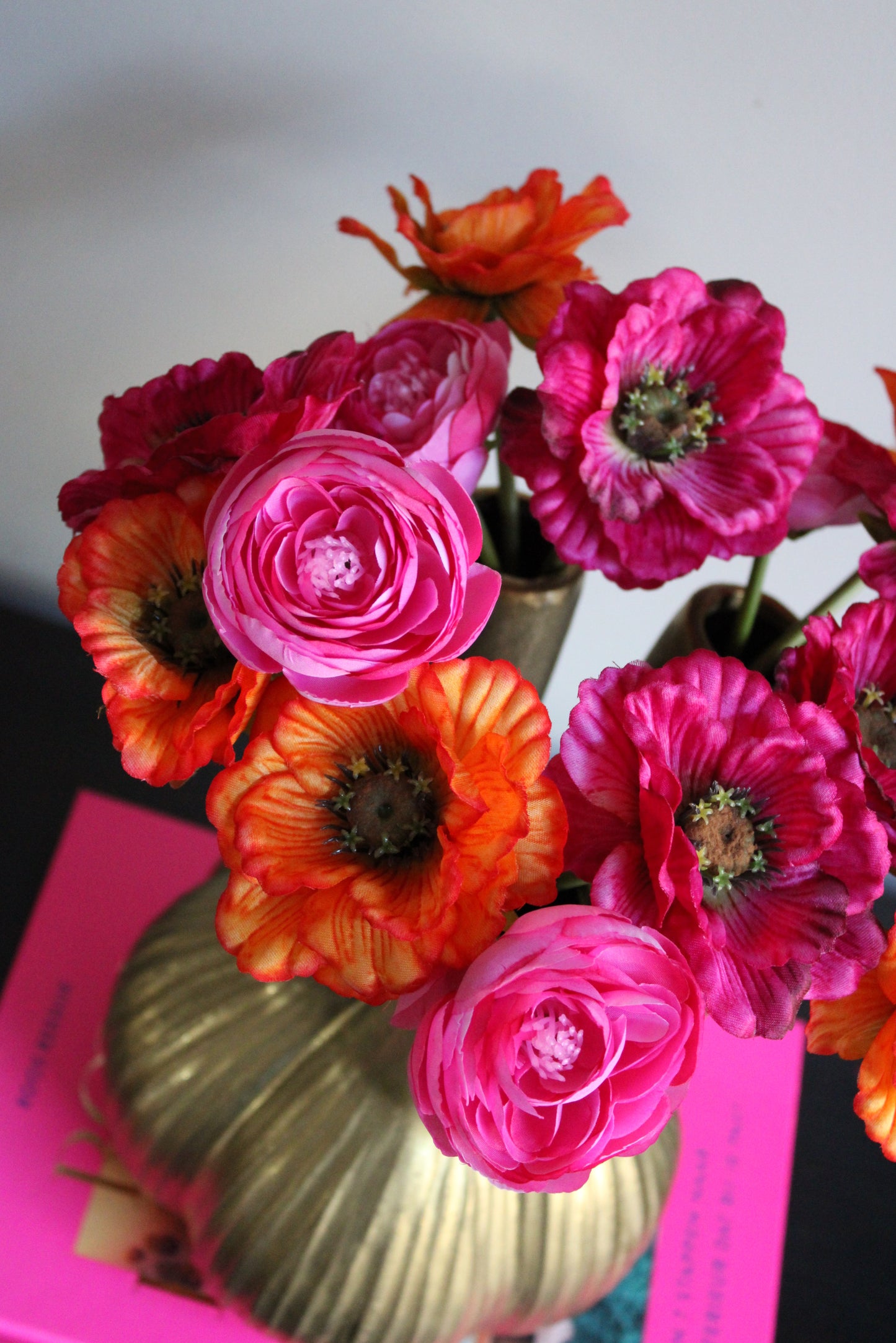 Boeket silk poppy oranje
