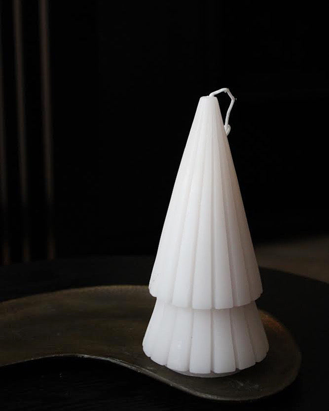 Kerstboom kaarsen beige (3 stuks)