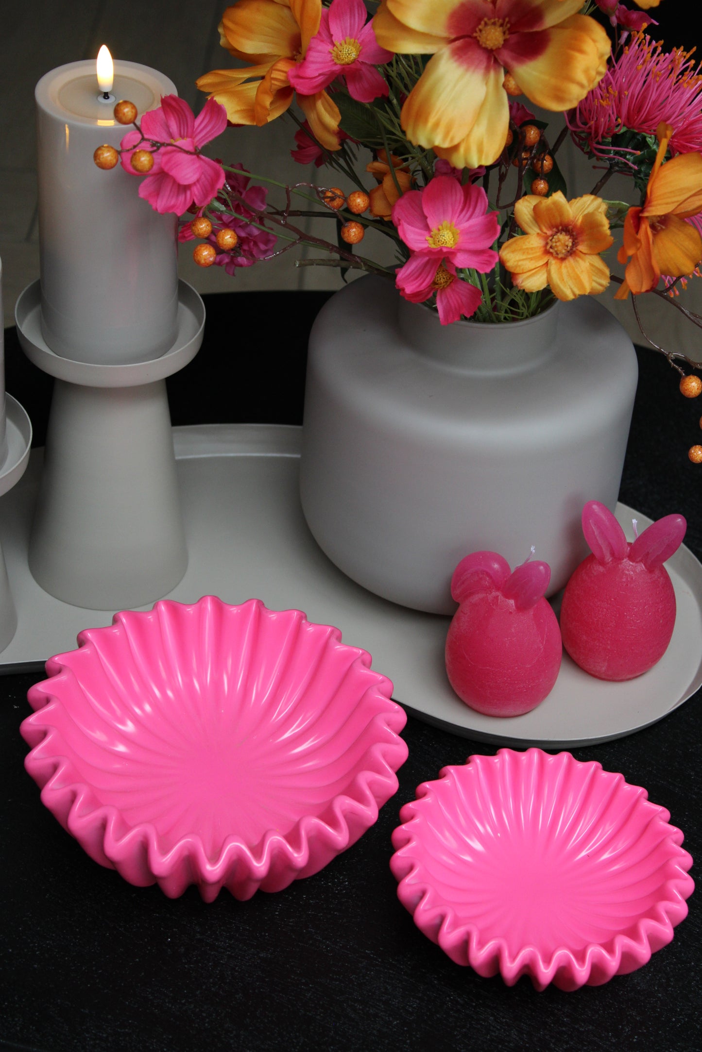 Bakje ribbel roze