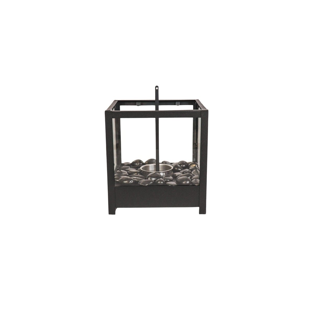 Tabelbrander - vierkant - zwart - 20x20x20,5 cm