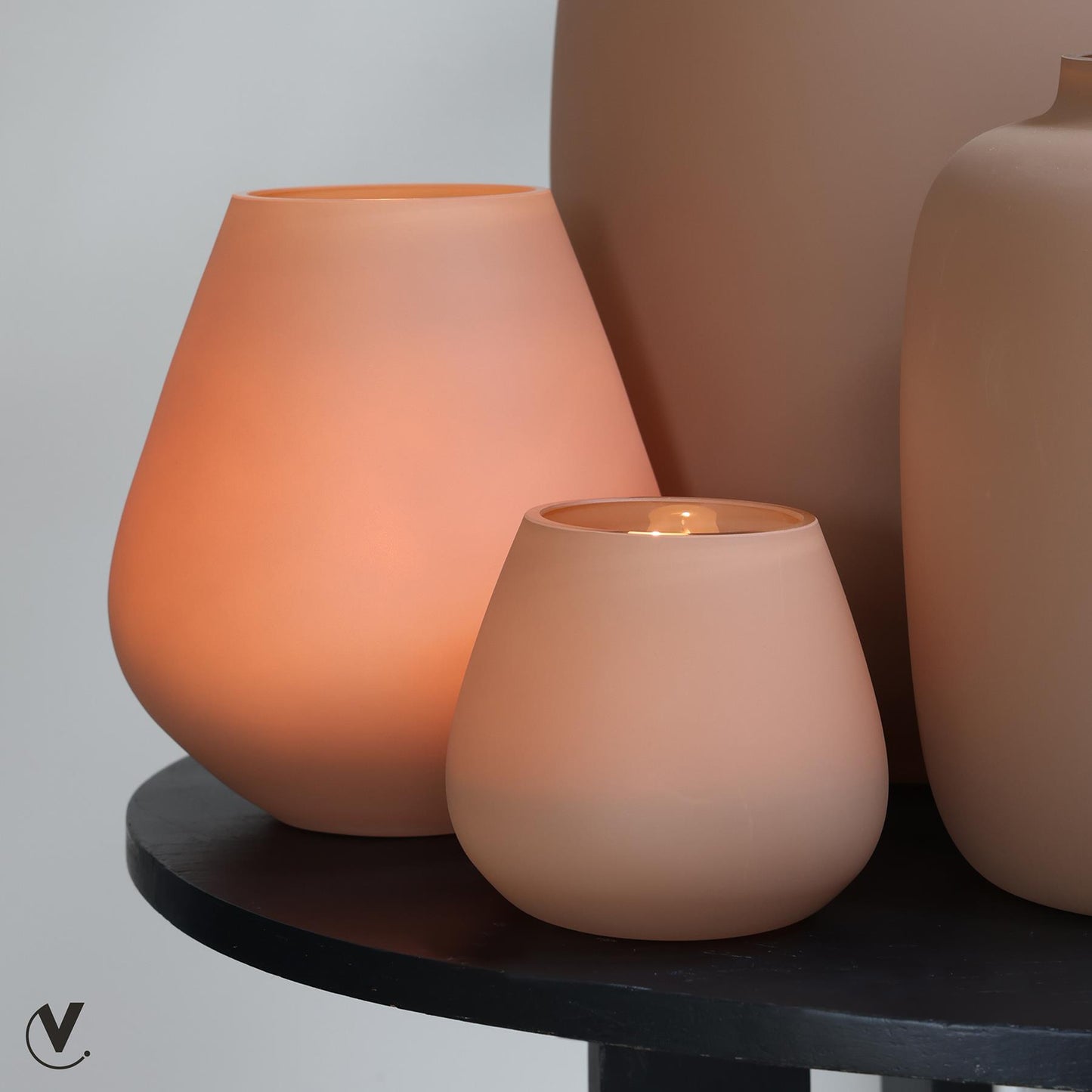 TASMAN WAXINELICHTHOUDER |TAUPE | SET VAN 2