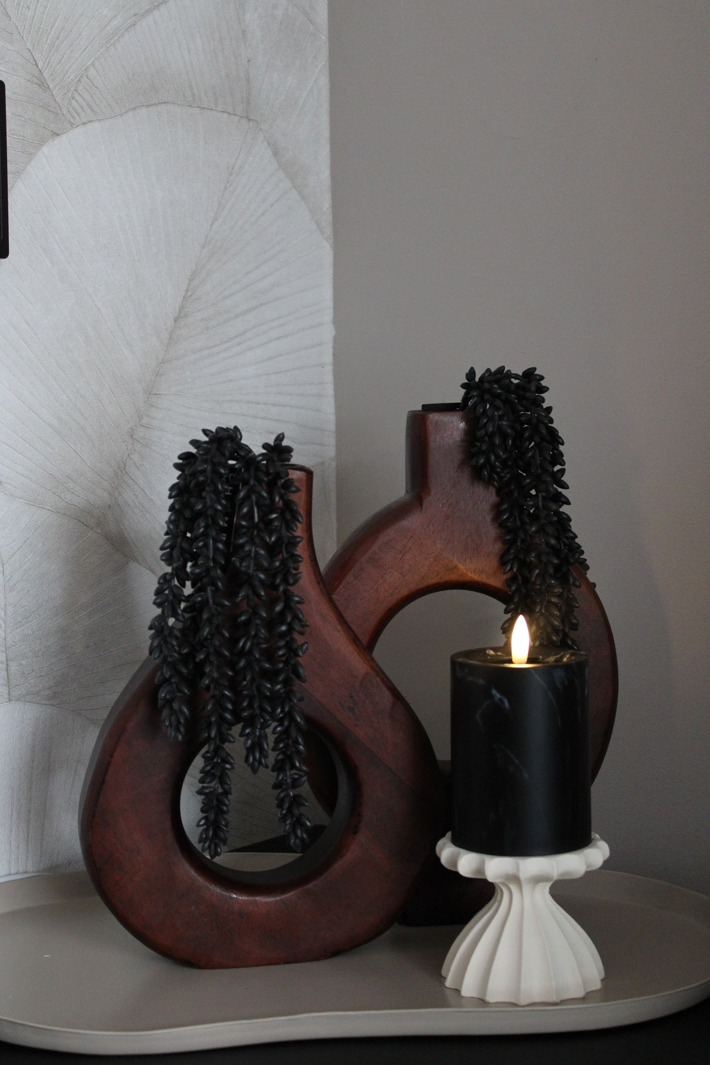WALNUT VAAS | HOUT | ROND