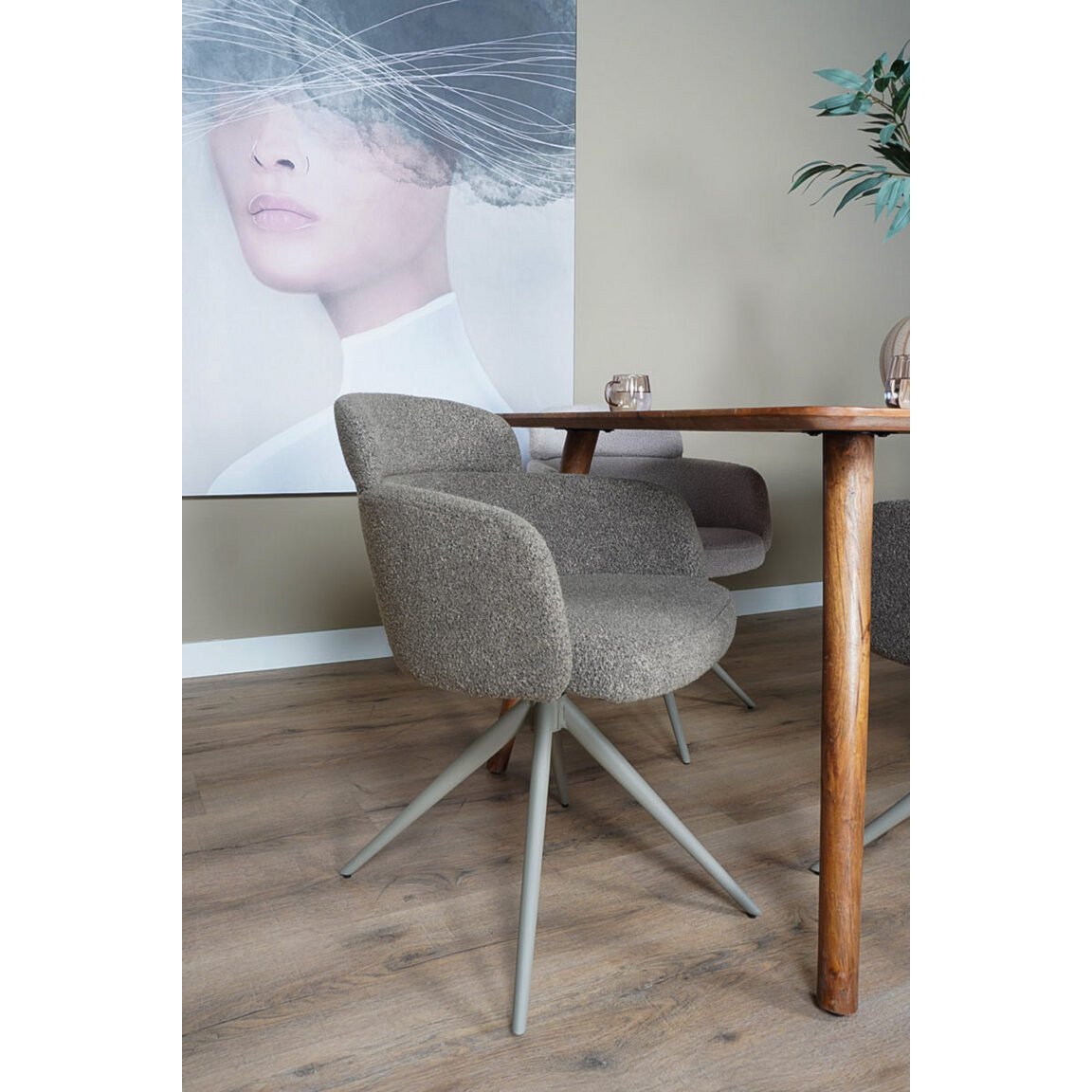 Eetkamerstoel Chase – Bouclé – Brown