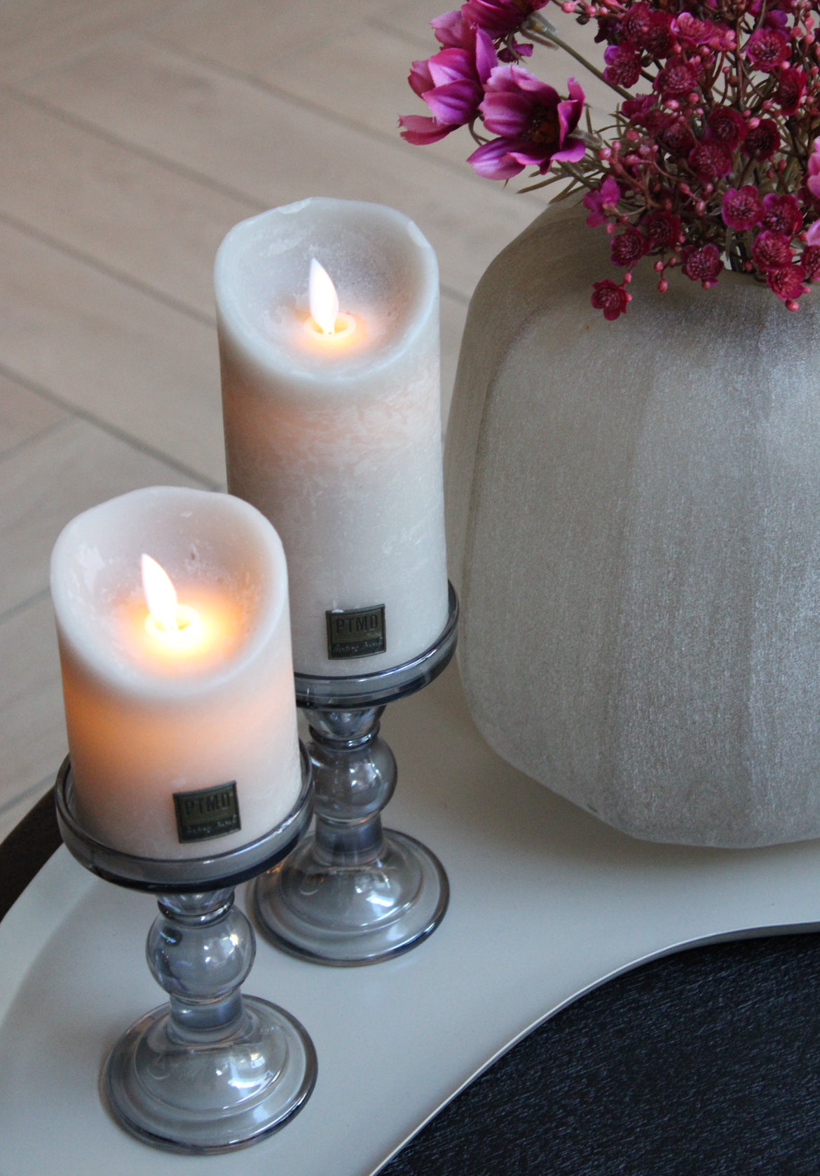GLAZEN KANDELAAR | ROOKGLAS