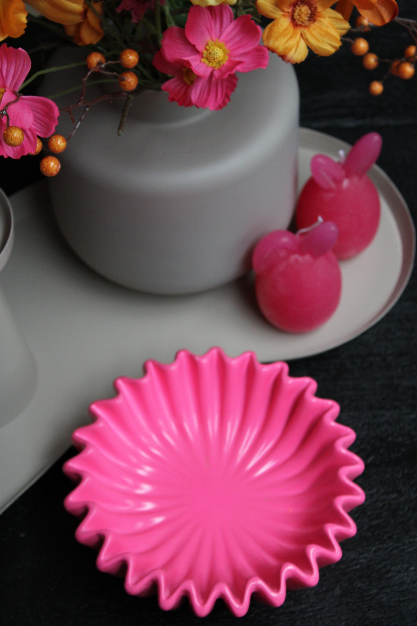Bakje ribbel roze