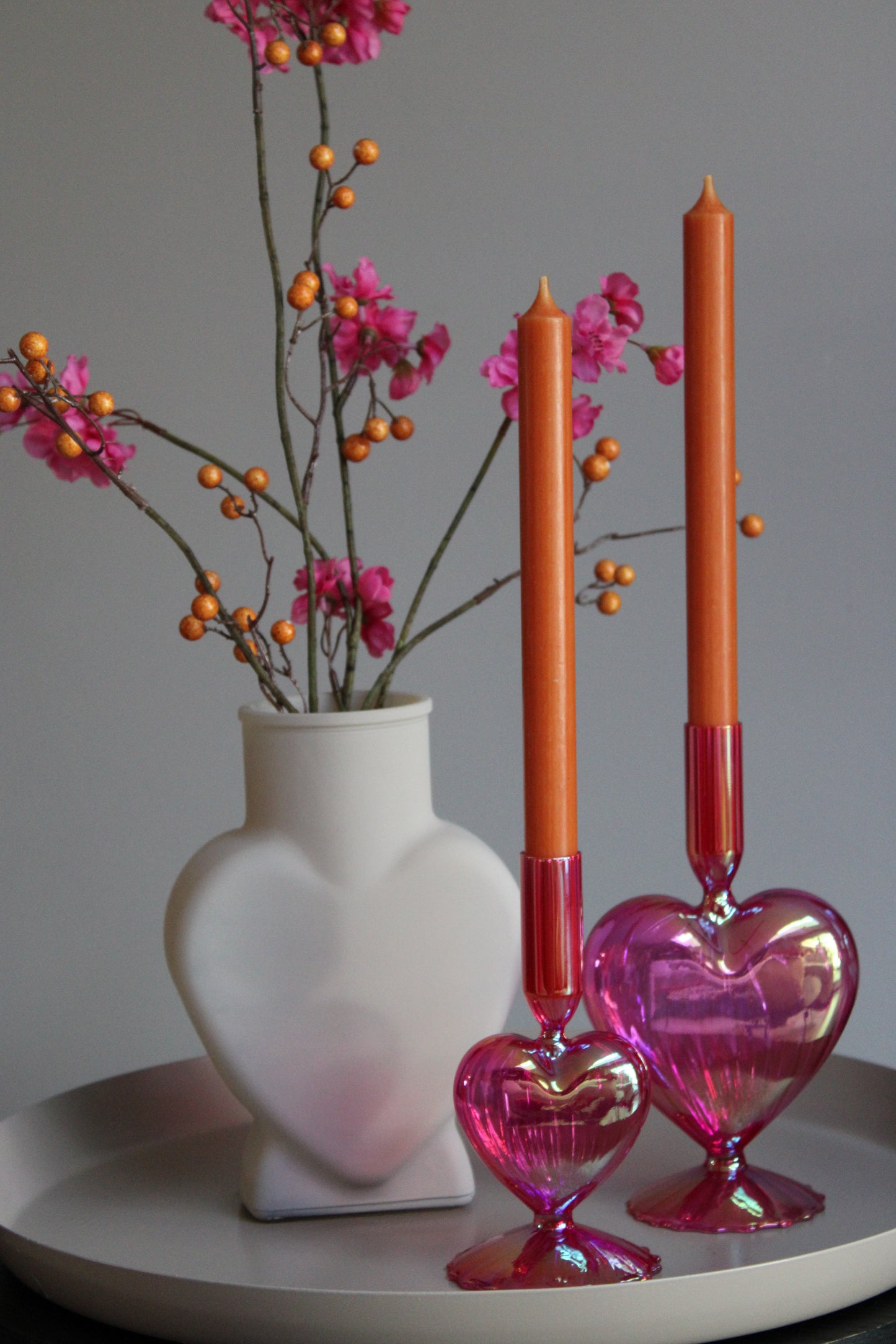 KAARSHOUDER LOVELY | FUCHSIA PARELMOER | 21 CM