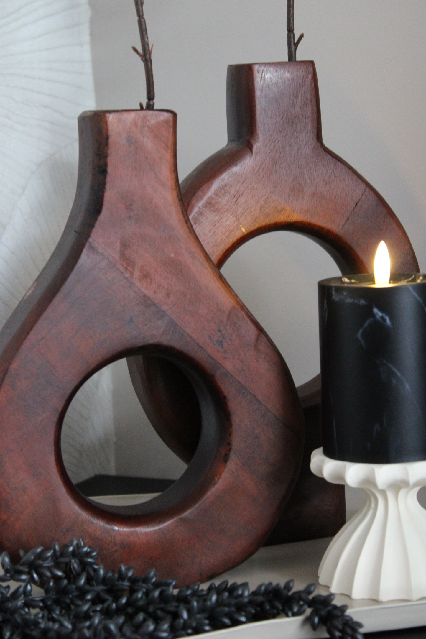 WALNUT VAAS | HOUT | ROND