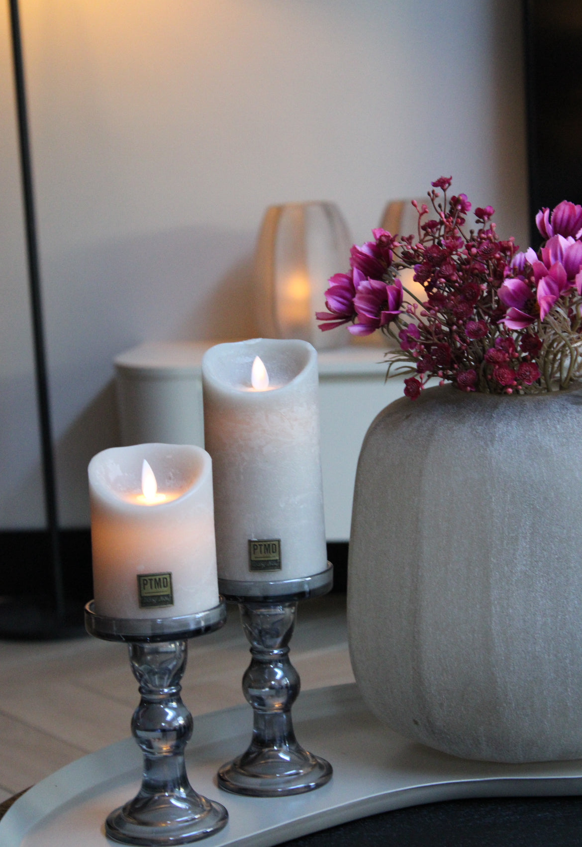 GLAZEN KANDELAAR | ROOKGLAS