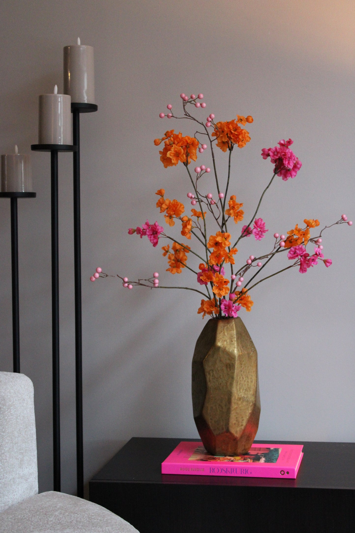 Boeket jade incl rock vaas