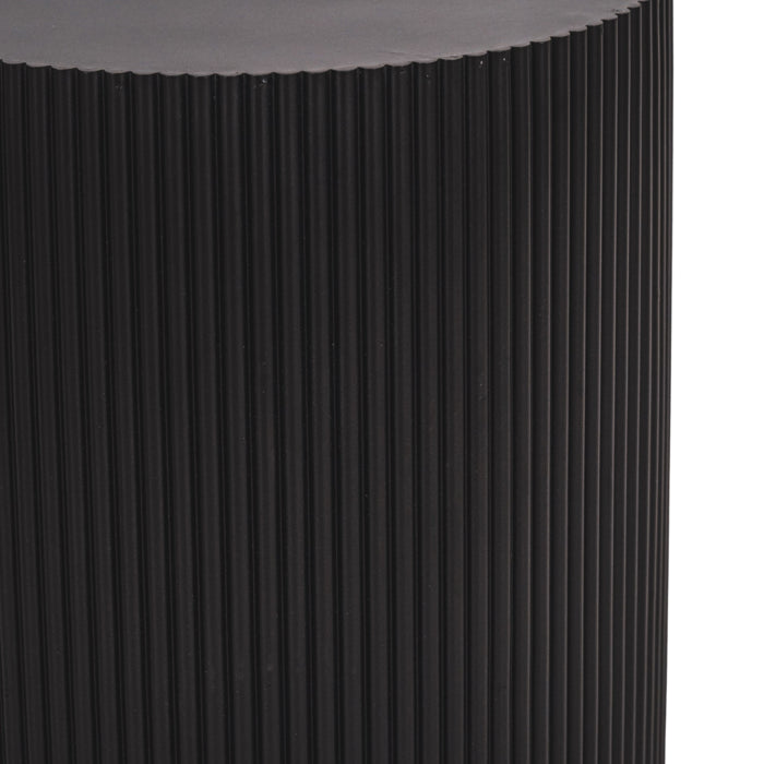 Bijzettafel / pilaar -cilinder - MDF - zwart -30x54cm