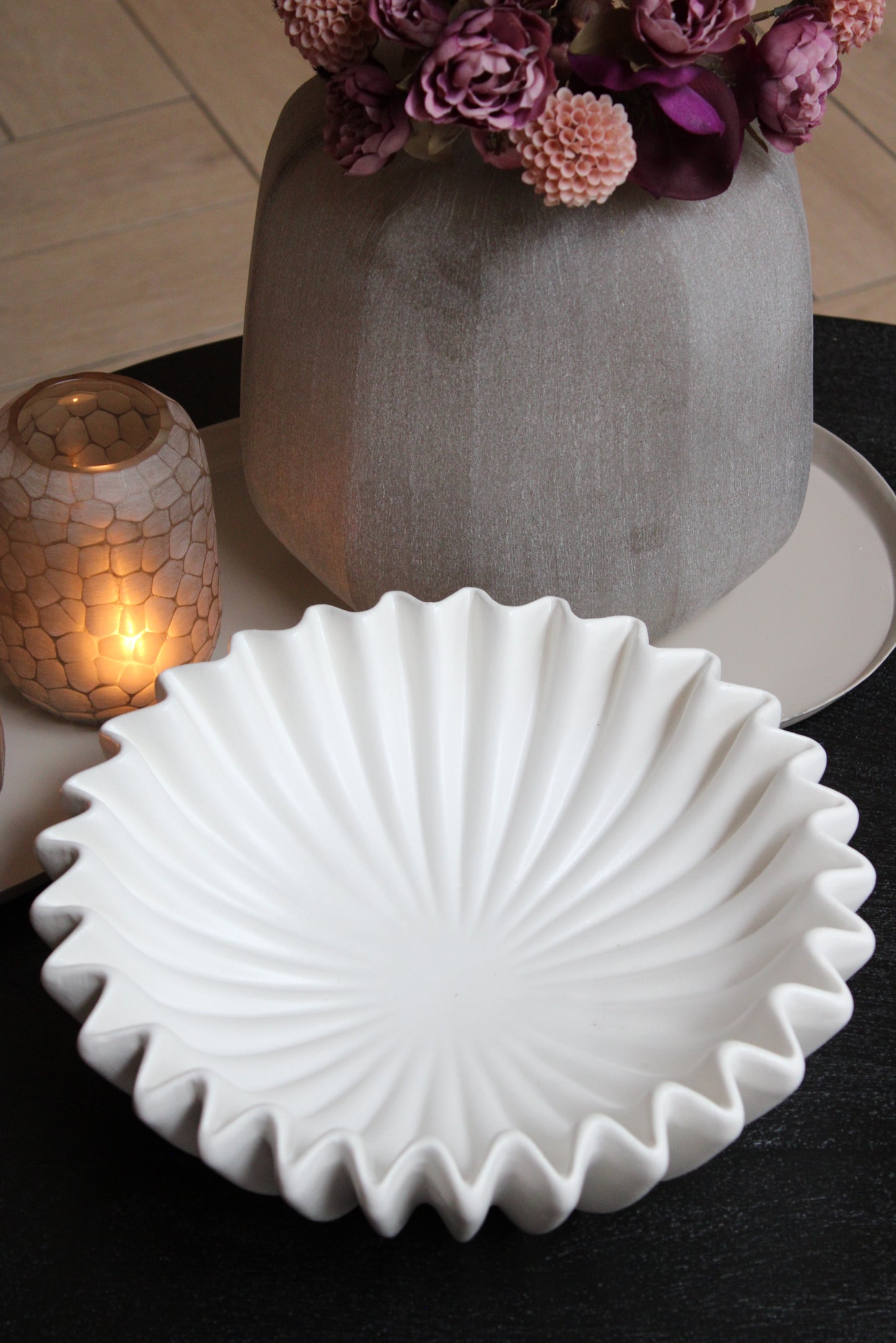 DECORATIE SCHAAL | FRUITSCHAAL | RIBBEL | OFF-WHITE