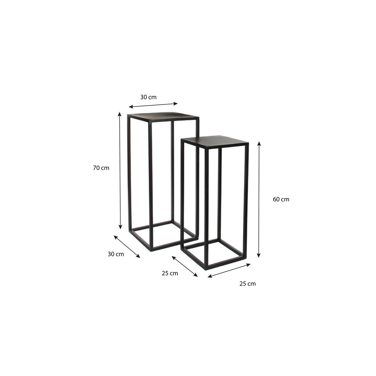 GOA BIJZETTAFEL - ZWART - SET VAN 2