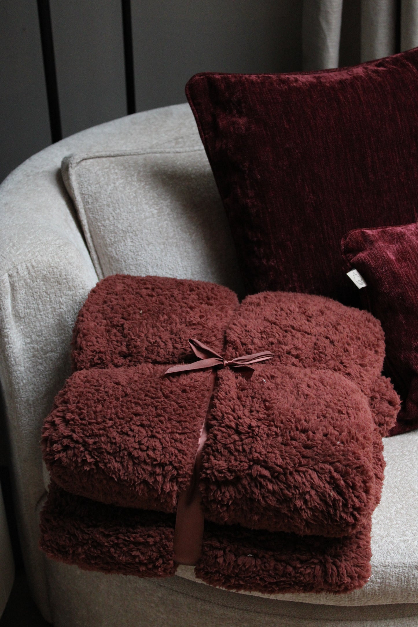 TEDDY PLAID | BURGUNDY | 150X200CM