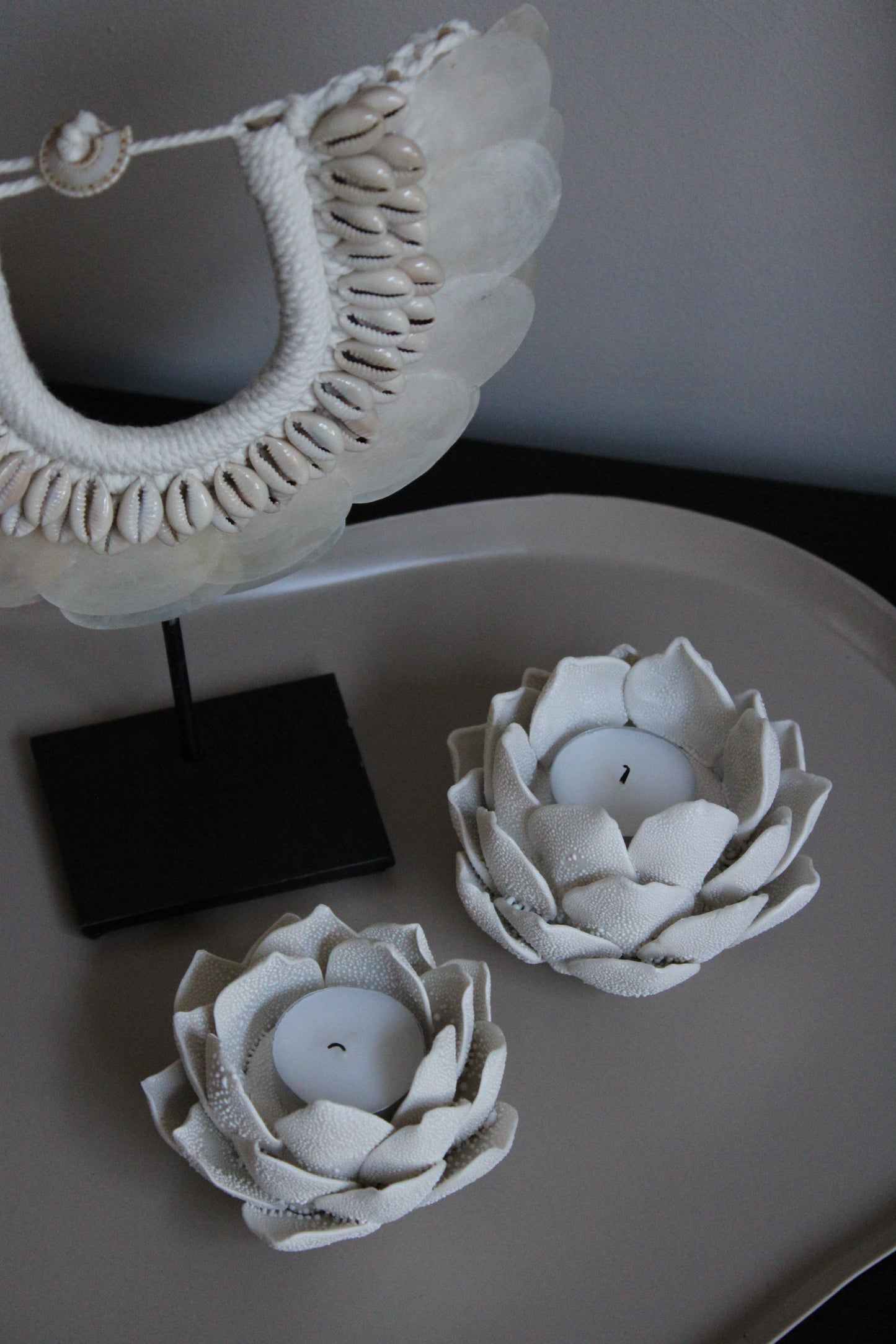 THEELICHTHOUDER CRÈME | LIGHT & LIVING | SET VAN 2