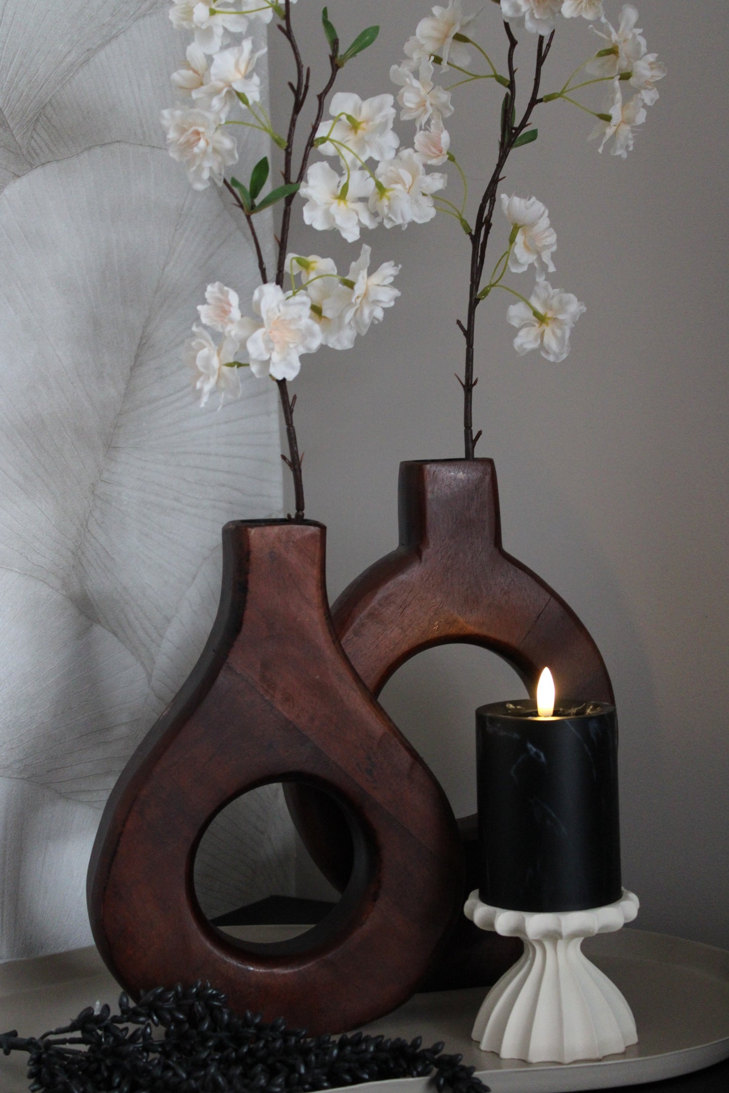 WALNUT VAAS | HOUT | ROND