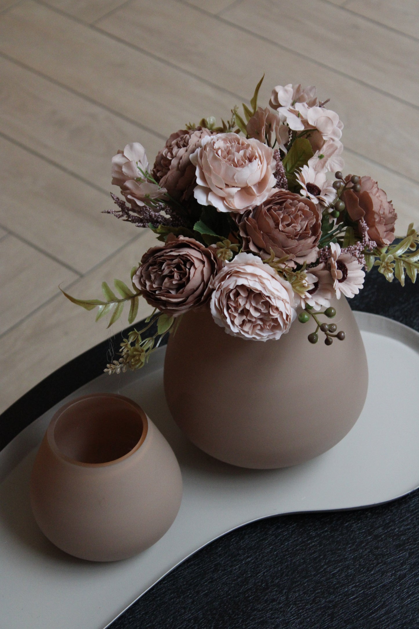 TASMAN WAXINELICHTHOUDER |TAUPE | SET VAN 2