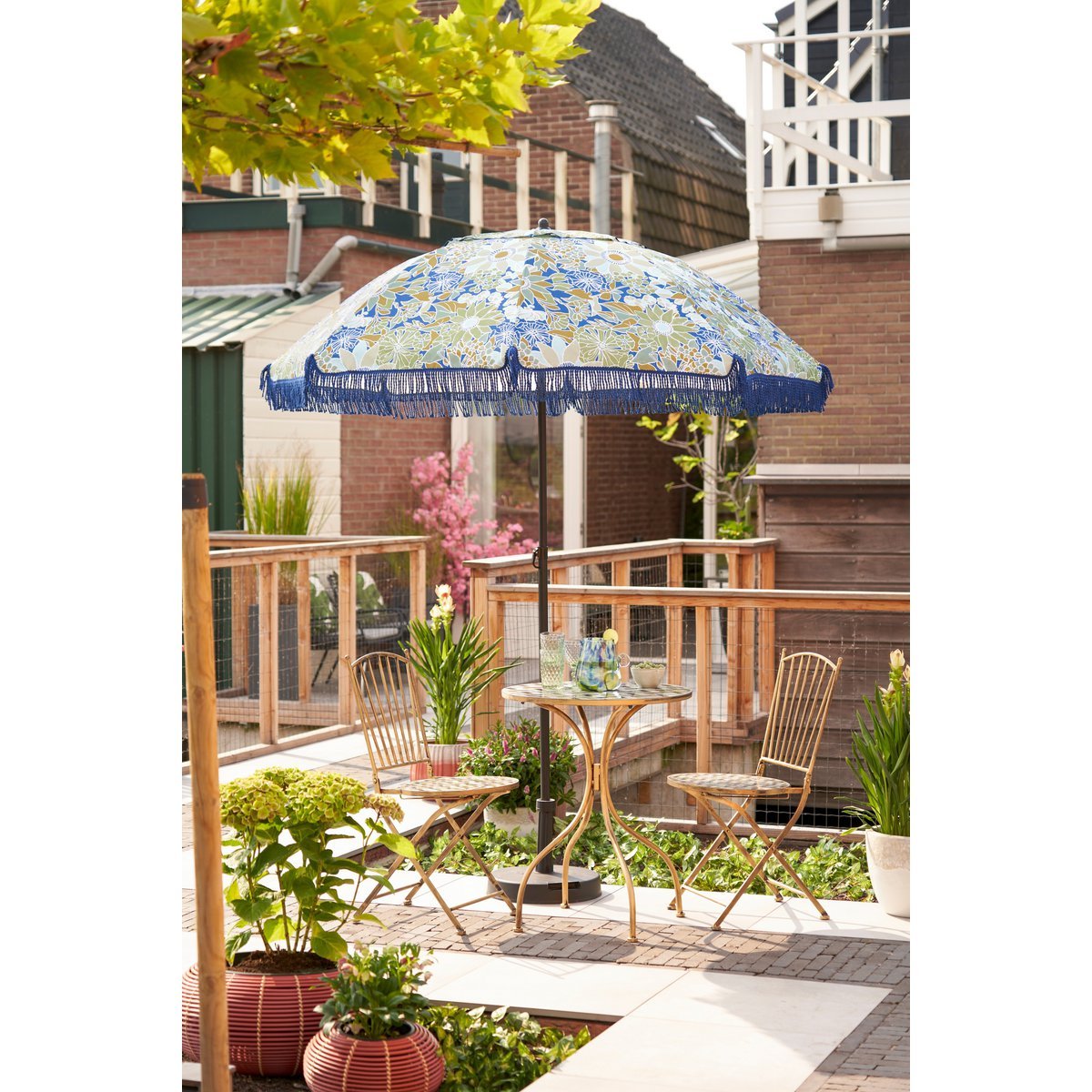 Bloem Parasol - H238 x Ø220 cm - Blauw