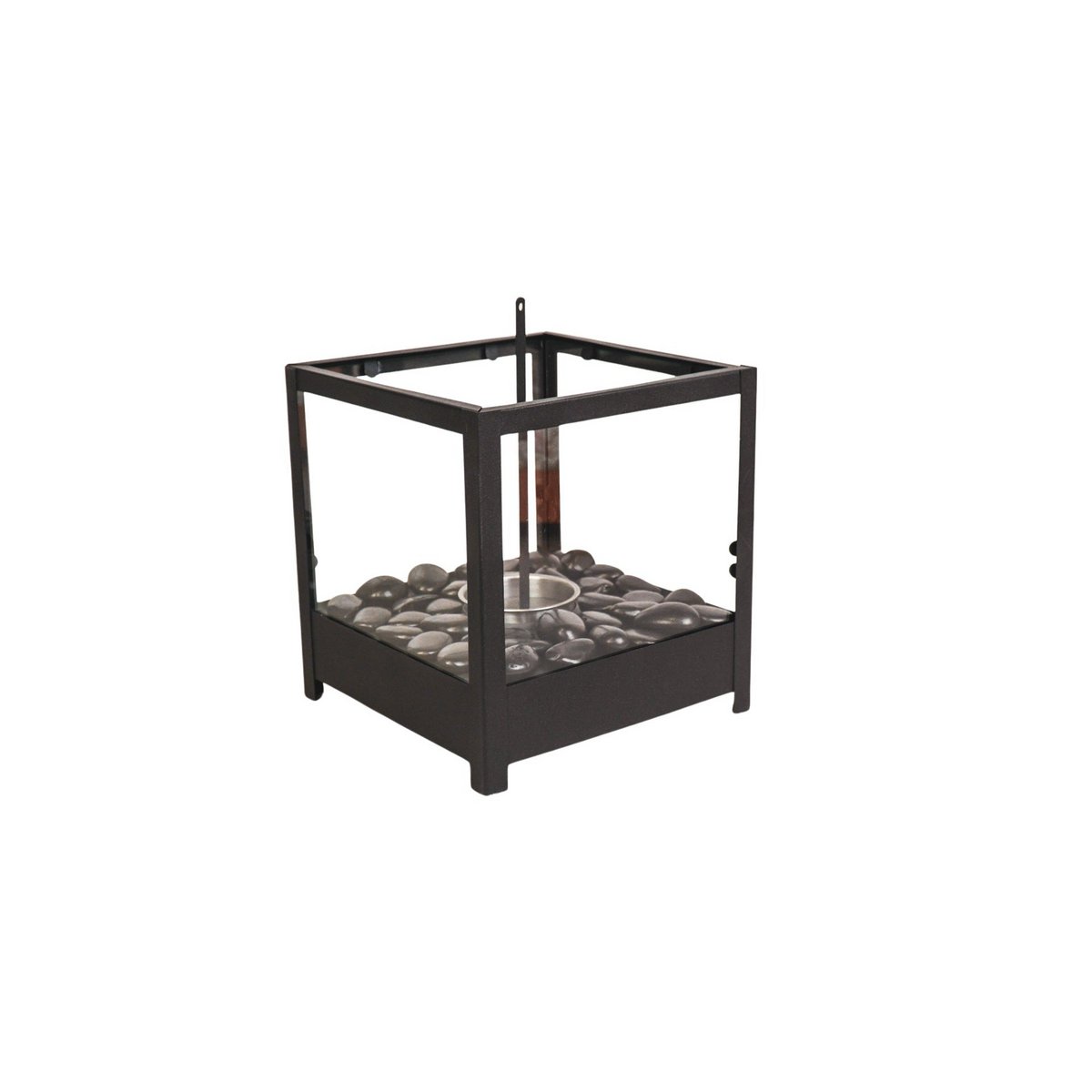 Tabelbrander - vierkant - zwart - 20x20x20,5 cm