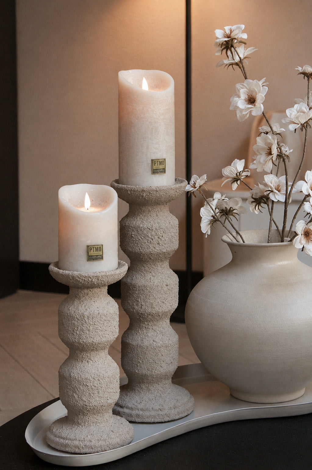 KANDELAAR MAEVE | TAUPE | 2 FORMATEN