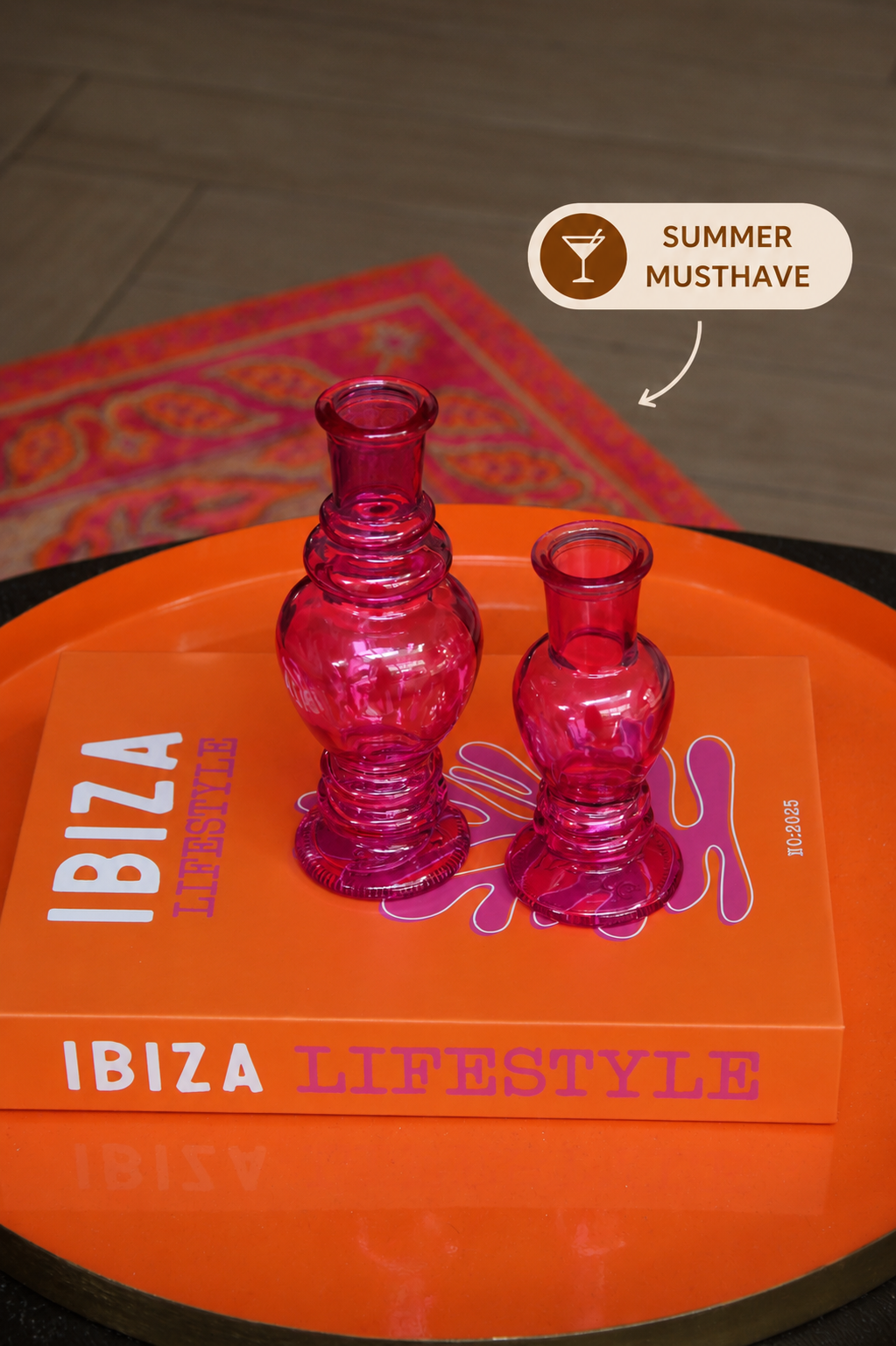 KANDELAAR LISELOT | FUCHSIA | SET VAN 2