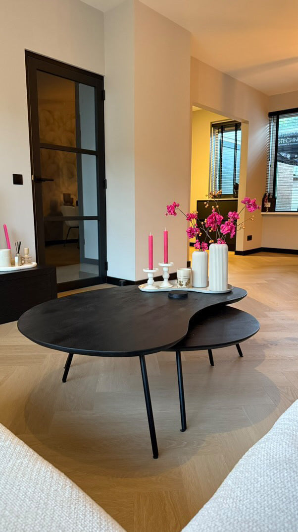SALONTAFEL ORGANISCHE VORM | ZWART | SET VAN 2