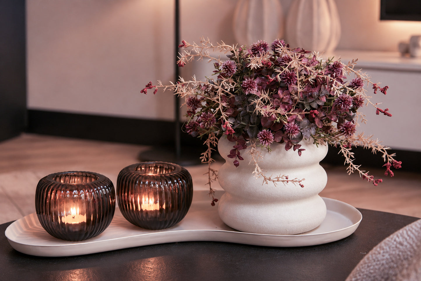 SALONTAFEL BOEKET | INCL BLOEMPOT | BEIGE