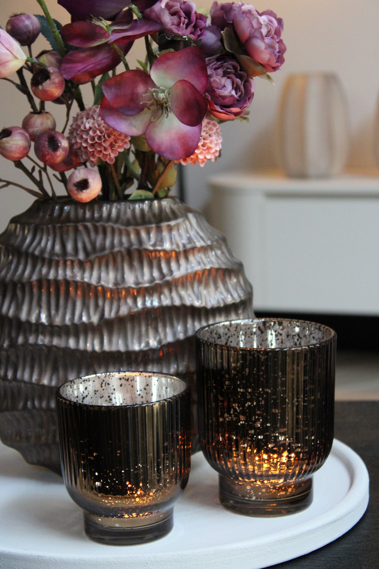 WAXINELICHTHOUDER | BRONS | 2 FORMATEN