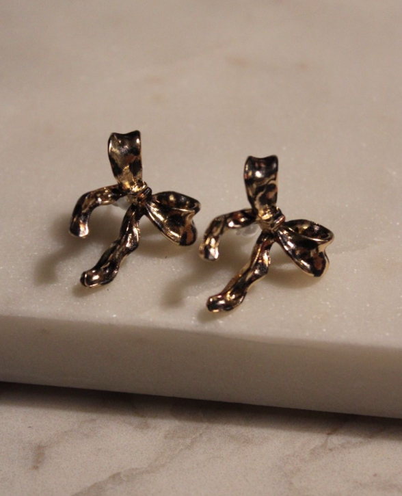 AA 0012 - Oorbellen - Strik met print - 2,15 x 2,4 cm