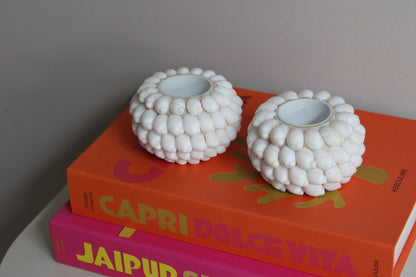 WAXINELICHTHOUDER SCHELP | WIT