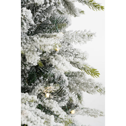 Grimshaw Kunstkerstboom in Pot met LED Verlichting en Timerfunctie - H90 x Ø61 cm - Groen, Wit