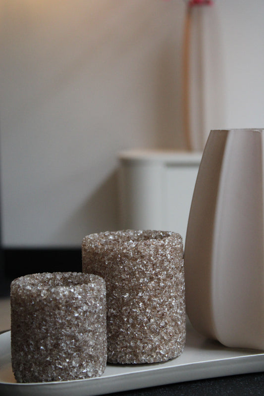 THEELICHT TAUPE | SET VAN 2 | SPARKLY