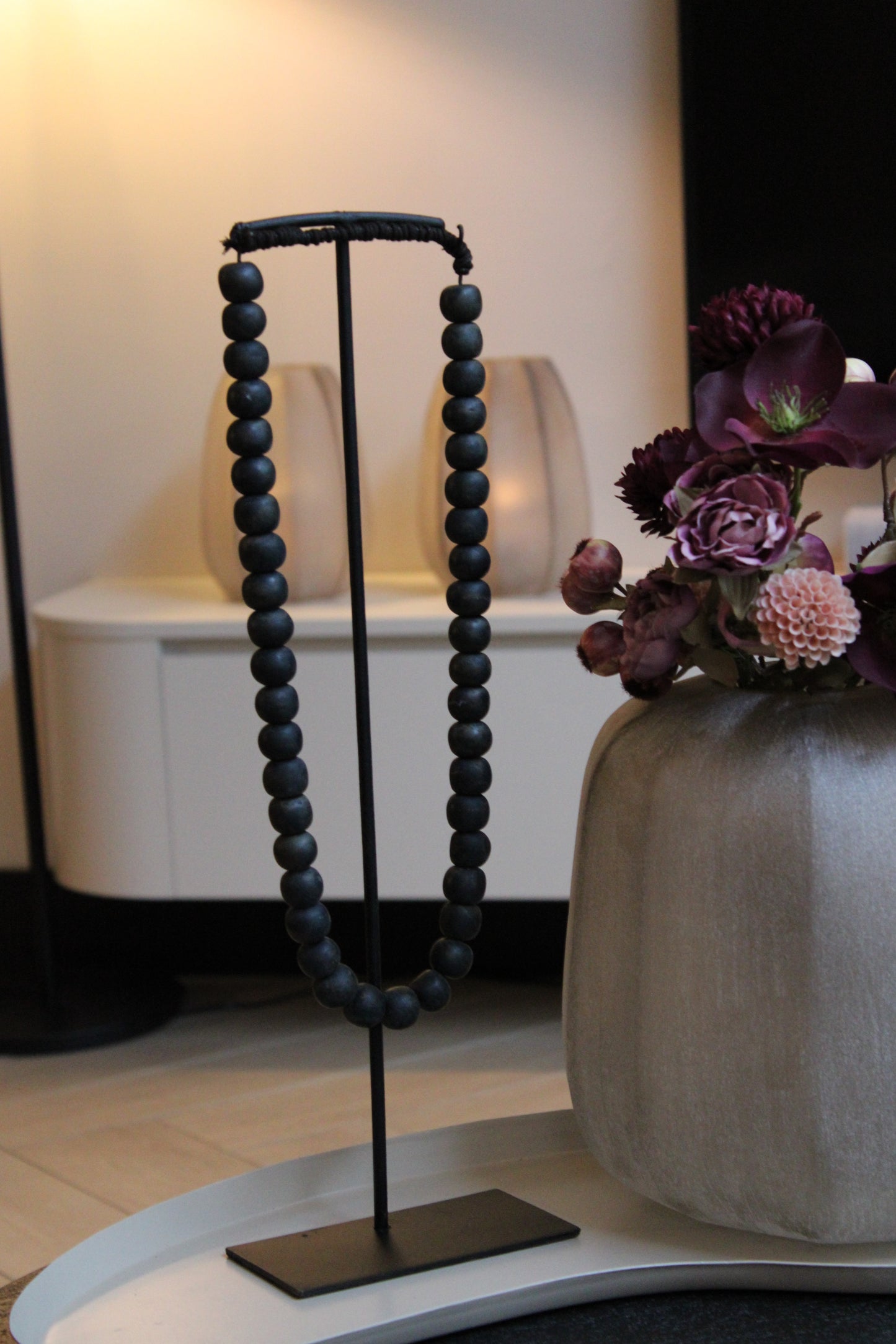 KRALENKETTING ZWART | OP STANDAARD | 40CM