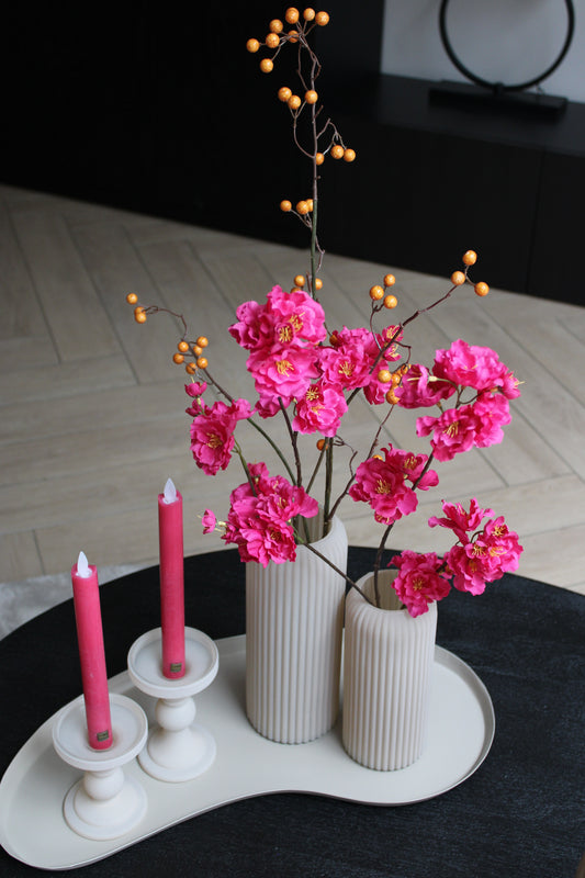 COMPLEET DIENBLAD | FUCHSIA / BEIGE