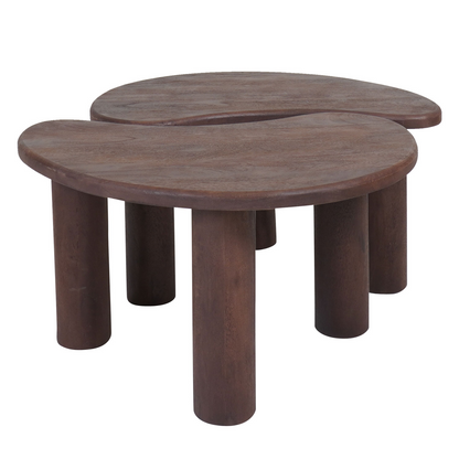 ORGANISCHE SALONTAFEL WALNOOT | LINA | MANGOHOUT | SET VAN 2