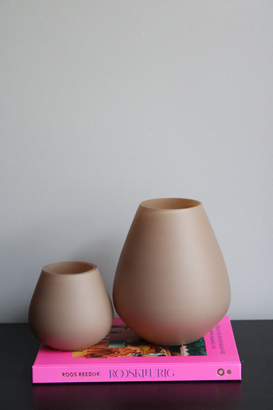 TASMAN WAXINELICHTHOUDER |TAUPE | SET VAN 2