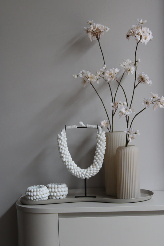 COMPLEET DIENBLAD | SCHELP | BEIGE/WIT