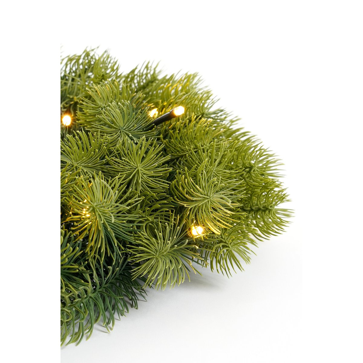 Nagoya Kerstkrans met LED Verlichting - H12 x Ø45 cm - Groen