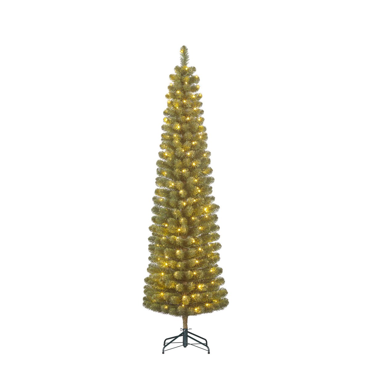 Charlton Smalle Kunstkerstboom met LED Verlichting en Timer- en Dimfunctie - H215 x  Ø56 cm - Groen