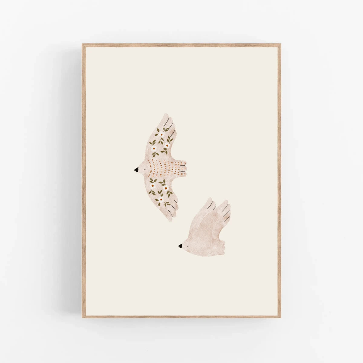 Set van 3 posters - Vogels en bloemen | Spring garden - Bloemen - Insecten - Kinderkamer poster - Babykamer poster - Wanddecoratie