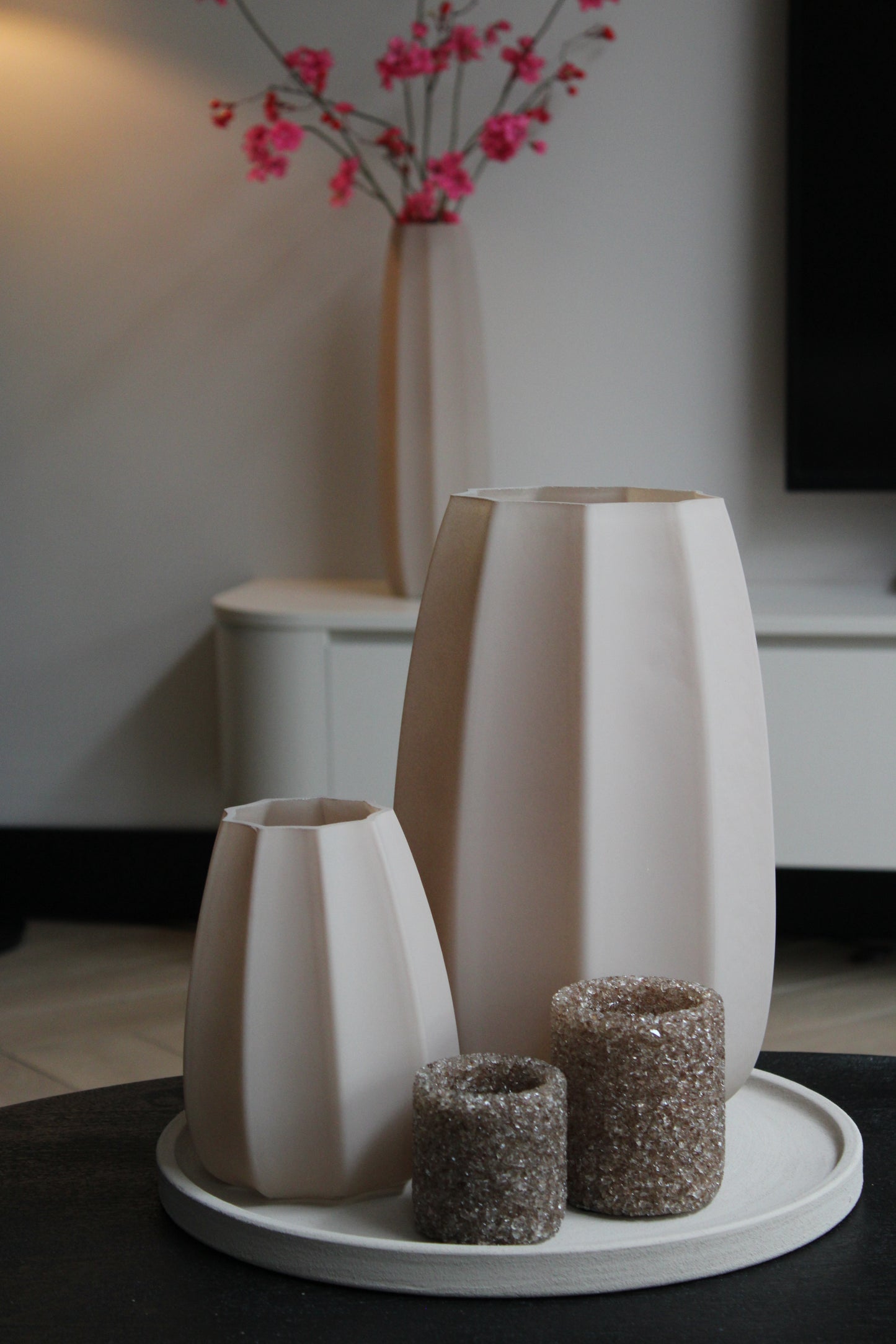 WINDLICHT JAIMY | TAUPE | 18CM | GLAS