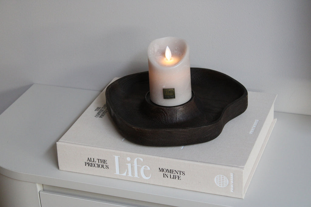 KANDELAAR/ DIENBLAD | WALNUT | LIGHT & LIVING