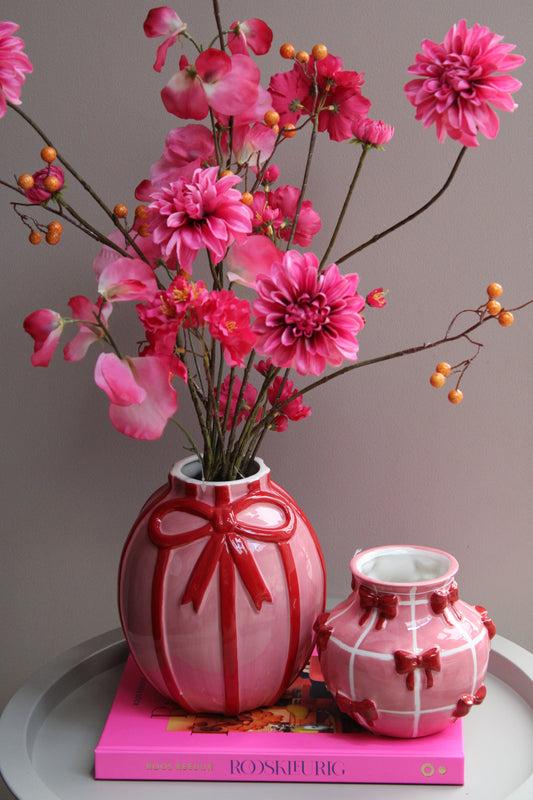 AARDEWERK VAAS | STRIK | ROZE