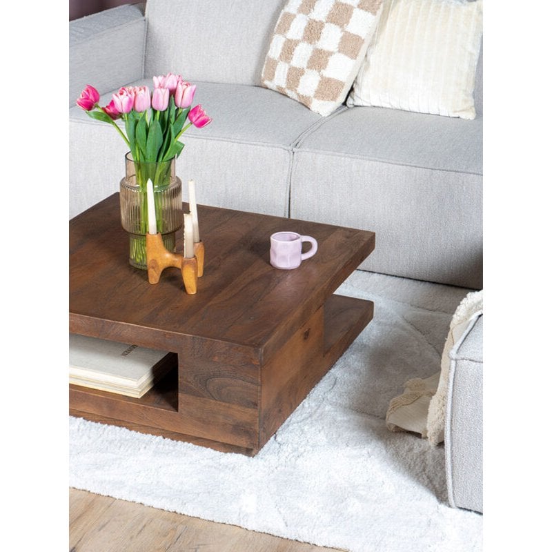 Salontafel Bram – Espresso Mangohout – 80 x 80 cm